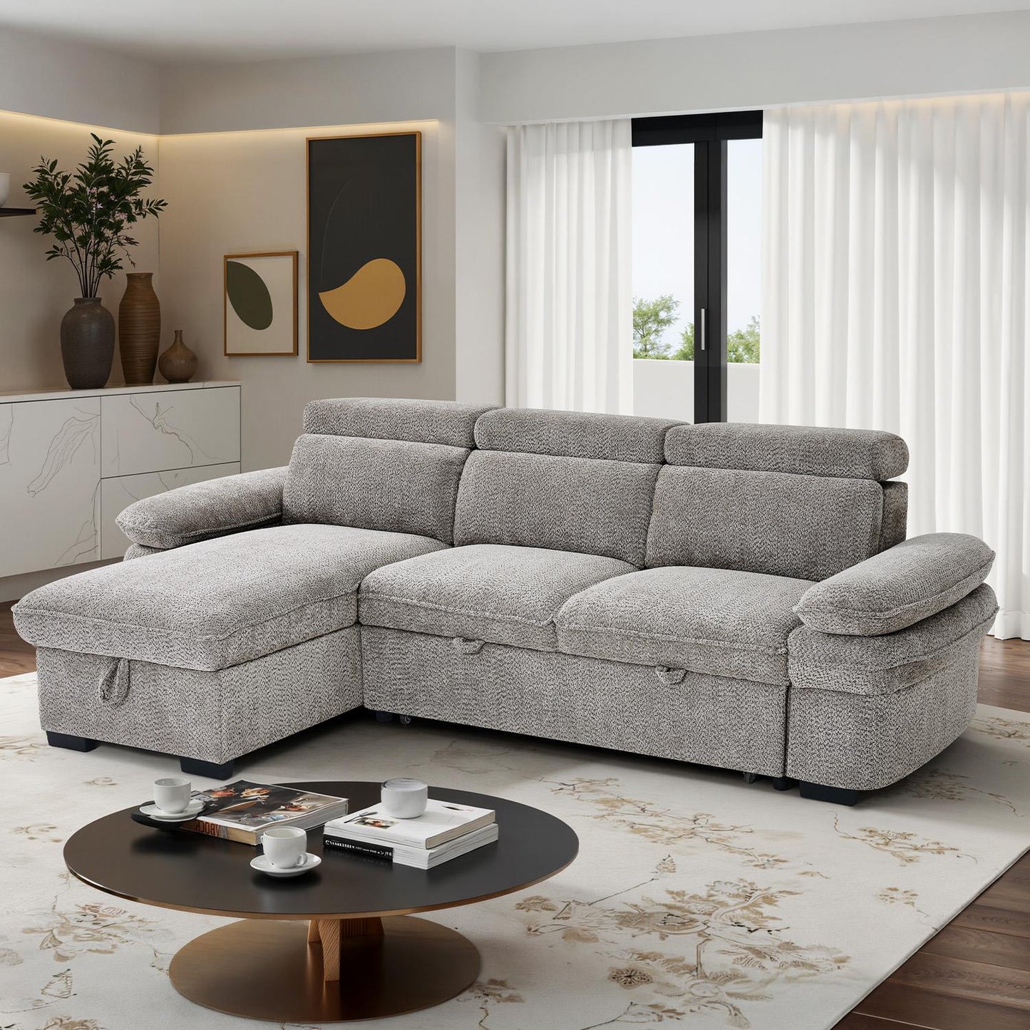 Blake Universal Corner 4 Seater Fabric Sofa Bed