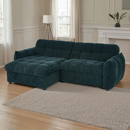 Fenton Universal Corner Sofa Bed with Storage Chaise Chenille Fabric