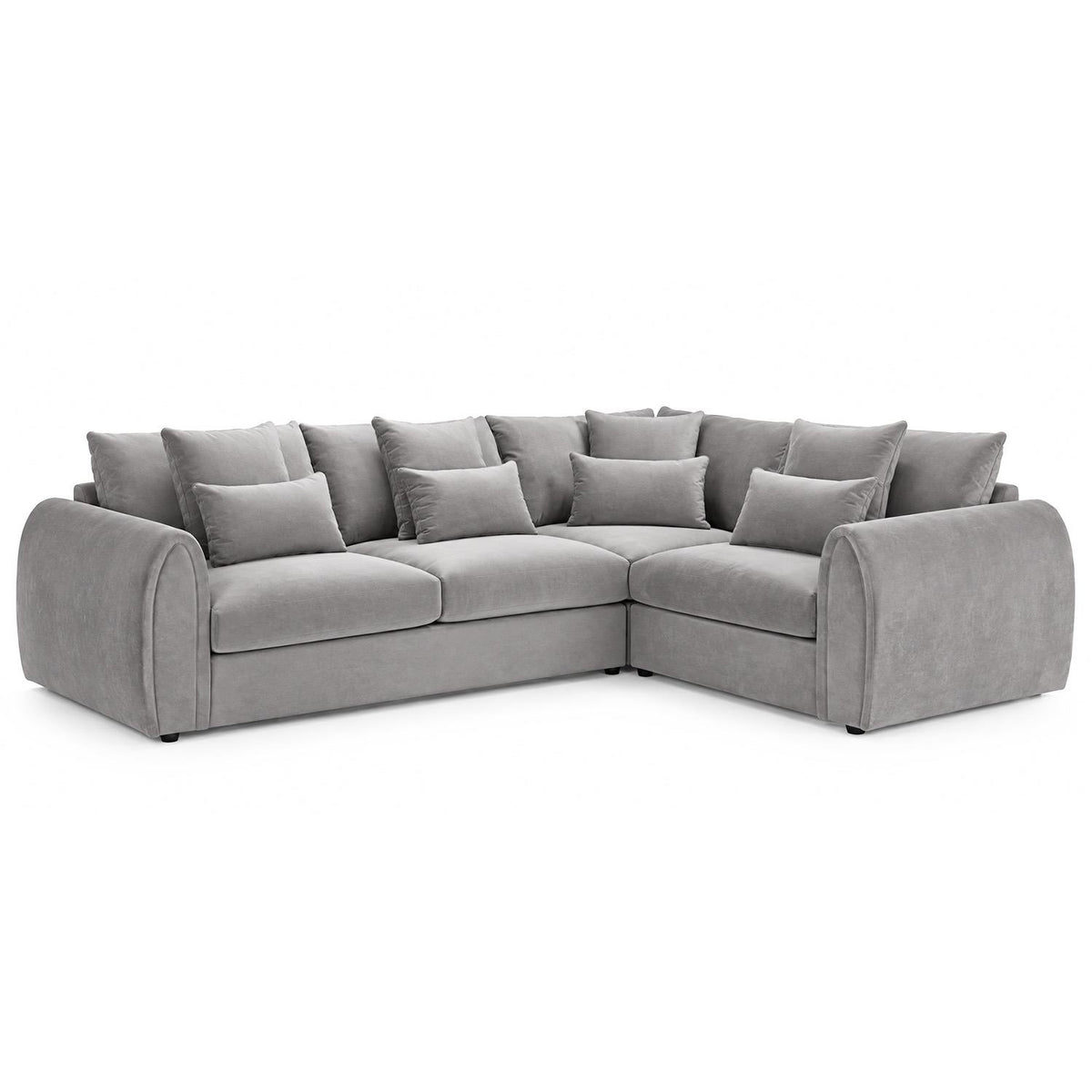 Mercer 4 Seater Velvet Corner Sofa LHF or RHF Grey or Mocha