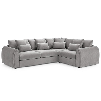 Mercer 4 Seater Velvet Corner Sofa LHF or RHF Grey or Mocha