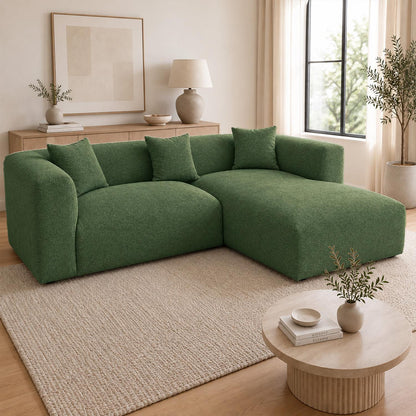 Ely Cloud Chaise L-Shaped Corner Sofa, Linen Fabric, LHF or RHF