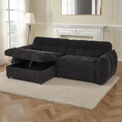 Fenton Universal Corner Sofa Bed with Storage Chaise Chenille Fabric