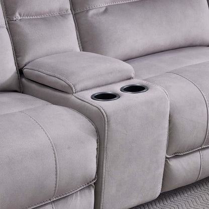 Caleb Power Electric Reclining Corner Sofa 5 Seater Aspen Latte USB