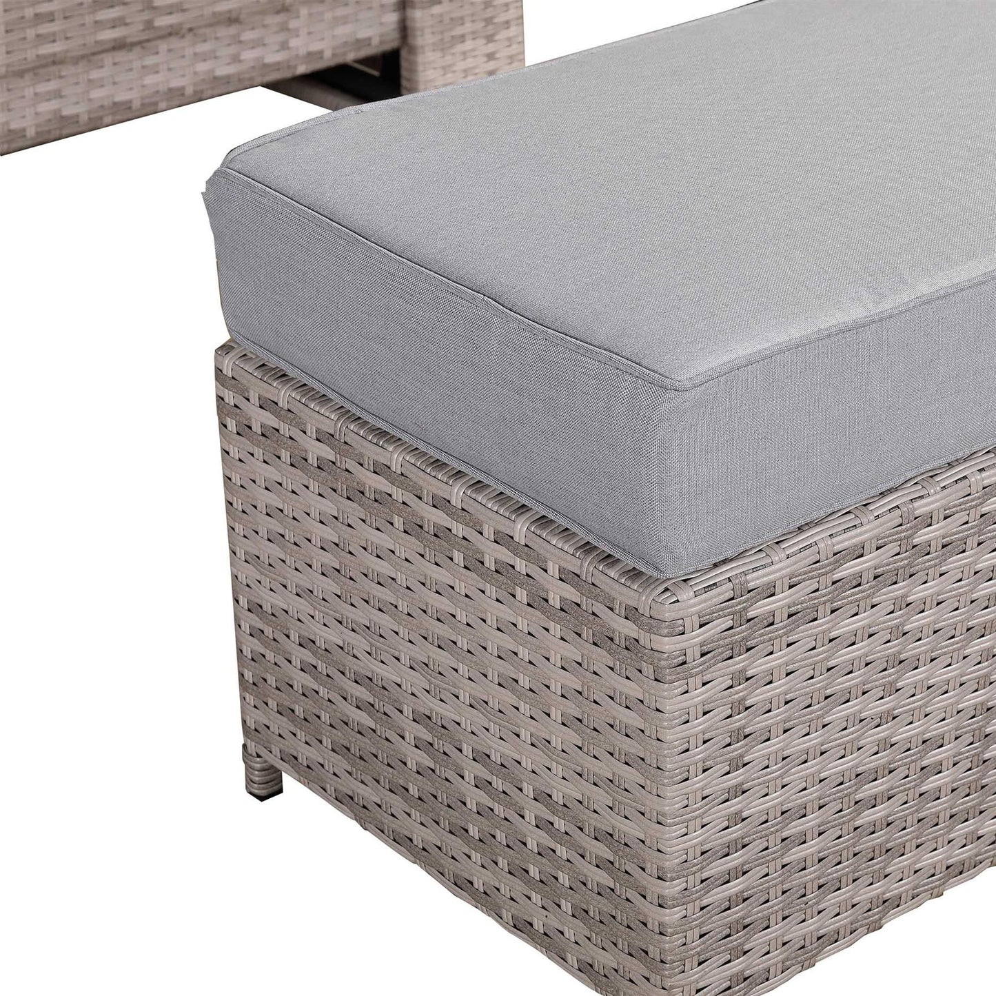 Rattan Corner Garden Sofa Set with Rising Table