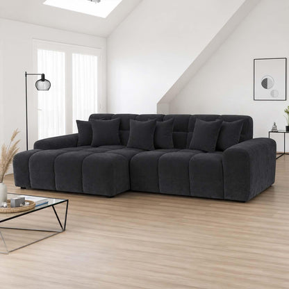 Jenson Plush Velvet Corner Sofa Left Right Hand Facing with Chaise