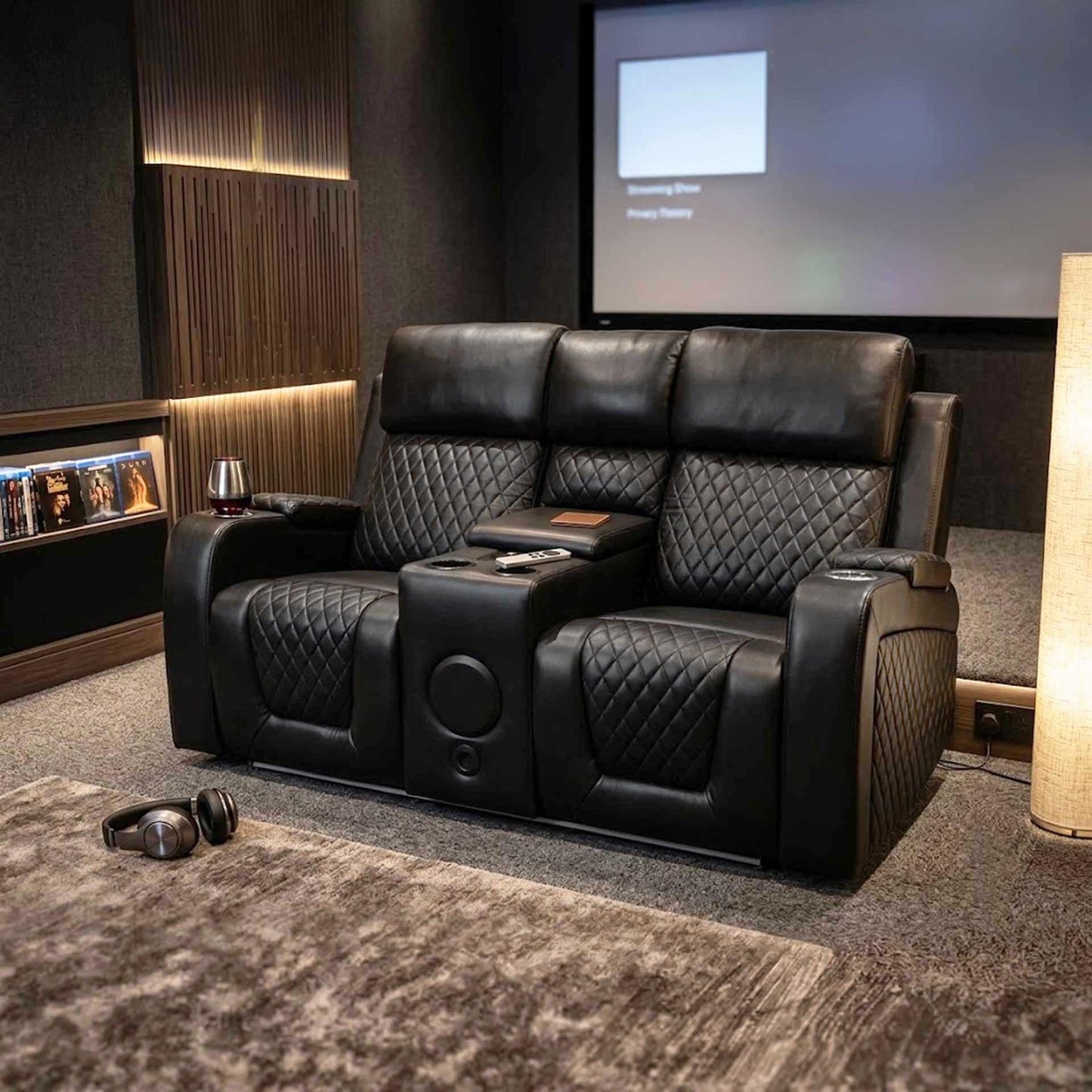 Felix Black or Grey Leather Electric Reclining Sofa Suite USB Cup Holder