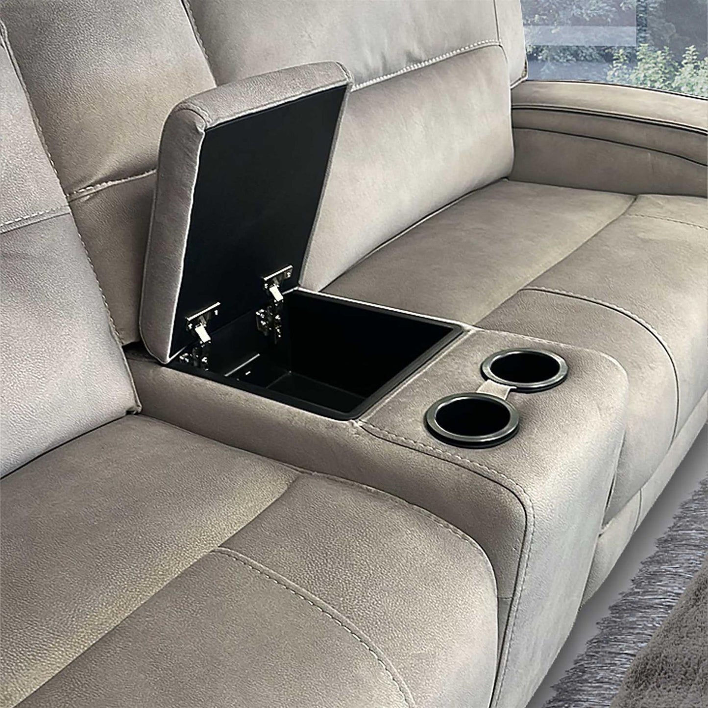 Caleb Power Electric Reclining Corner Sofa 5 Seater Aspen Latte USB