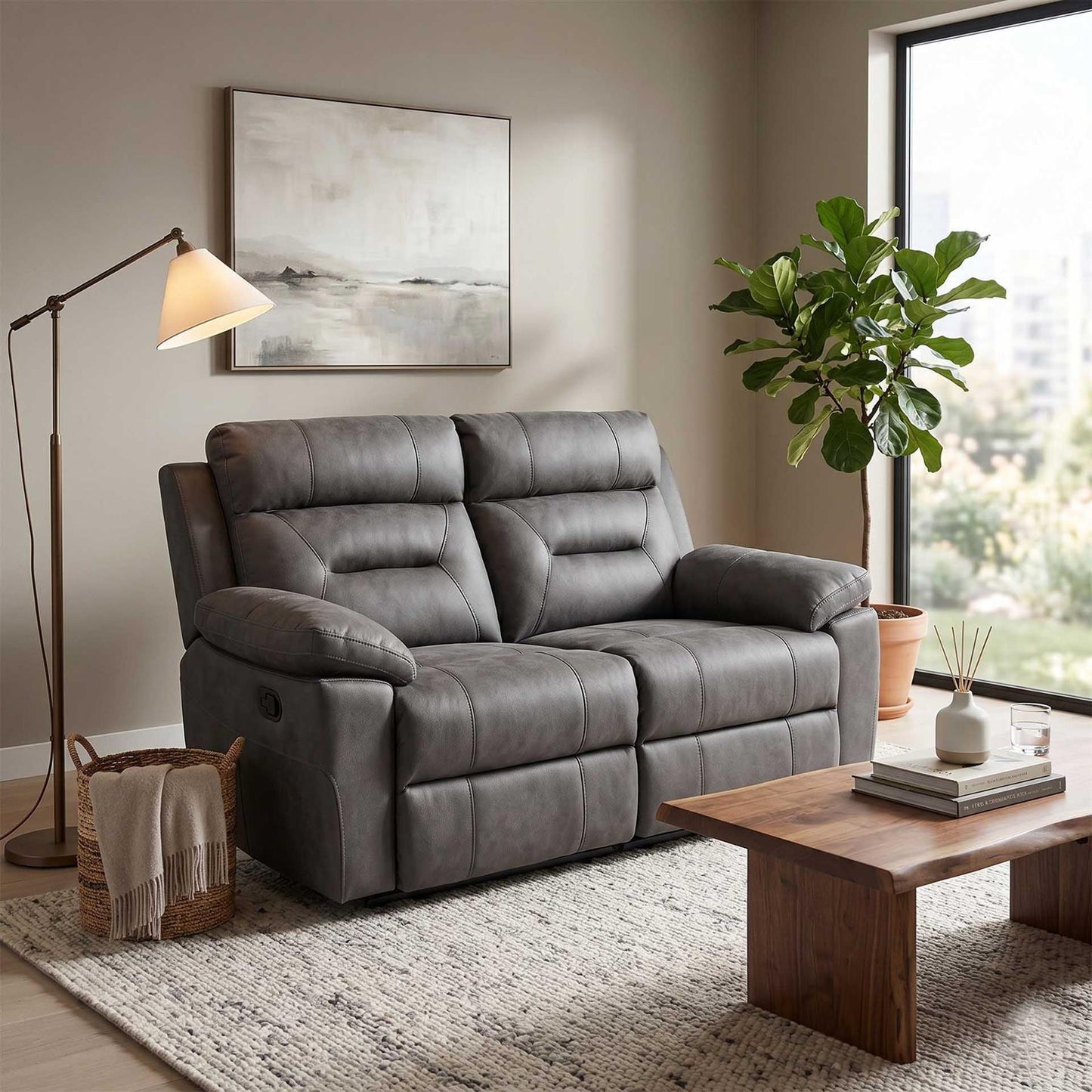 Lucy Electric Reclining 3 Piece Sofa Suite 2 + 1 + 1 Grey