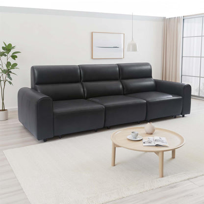 Corby 3 Seater Electric Recliner Sofa Leather Look High Back Design