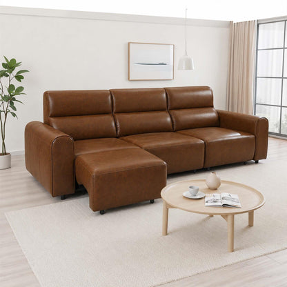 Corby 3 Seater Electric Recliner Sofa Leather Look High Back Design