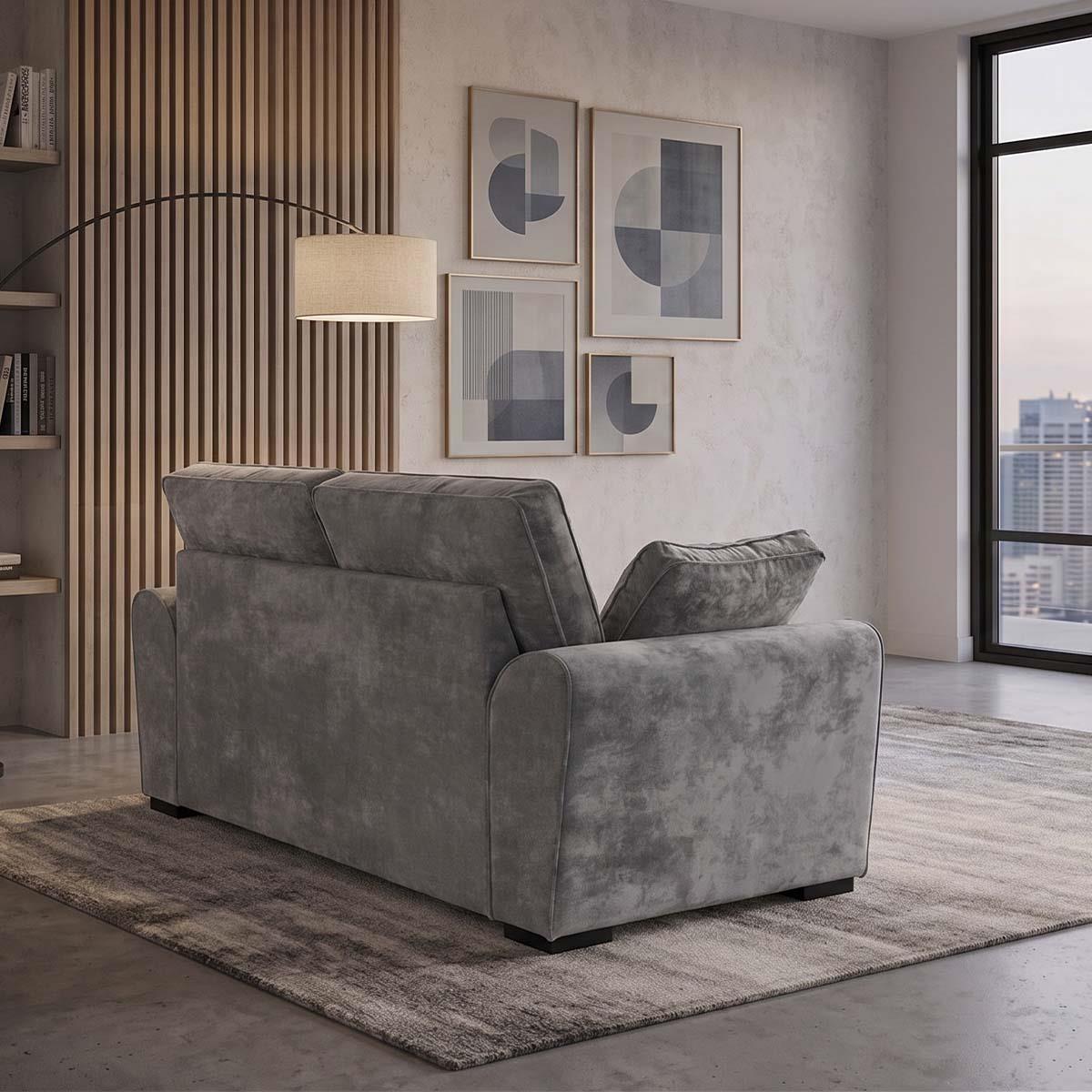 Montford Grey Fabric 3 + 2 Sofa Suite High Back