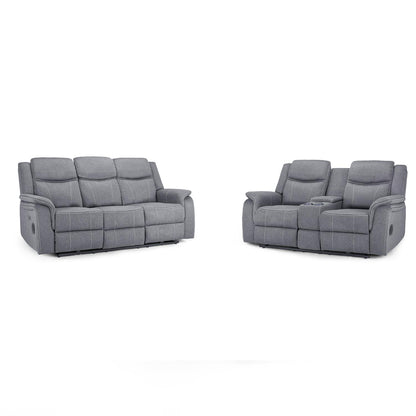 Orlando Grey Fabric 3 + 2 Electric Reclining Sofa Suite USB Charging