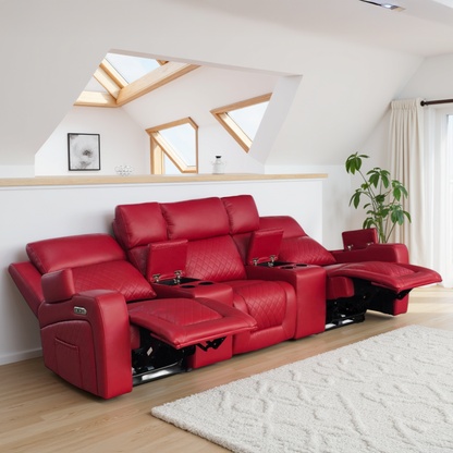 Florida Cinema 3 Seater Electric Reclining Leather Sofa