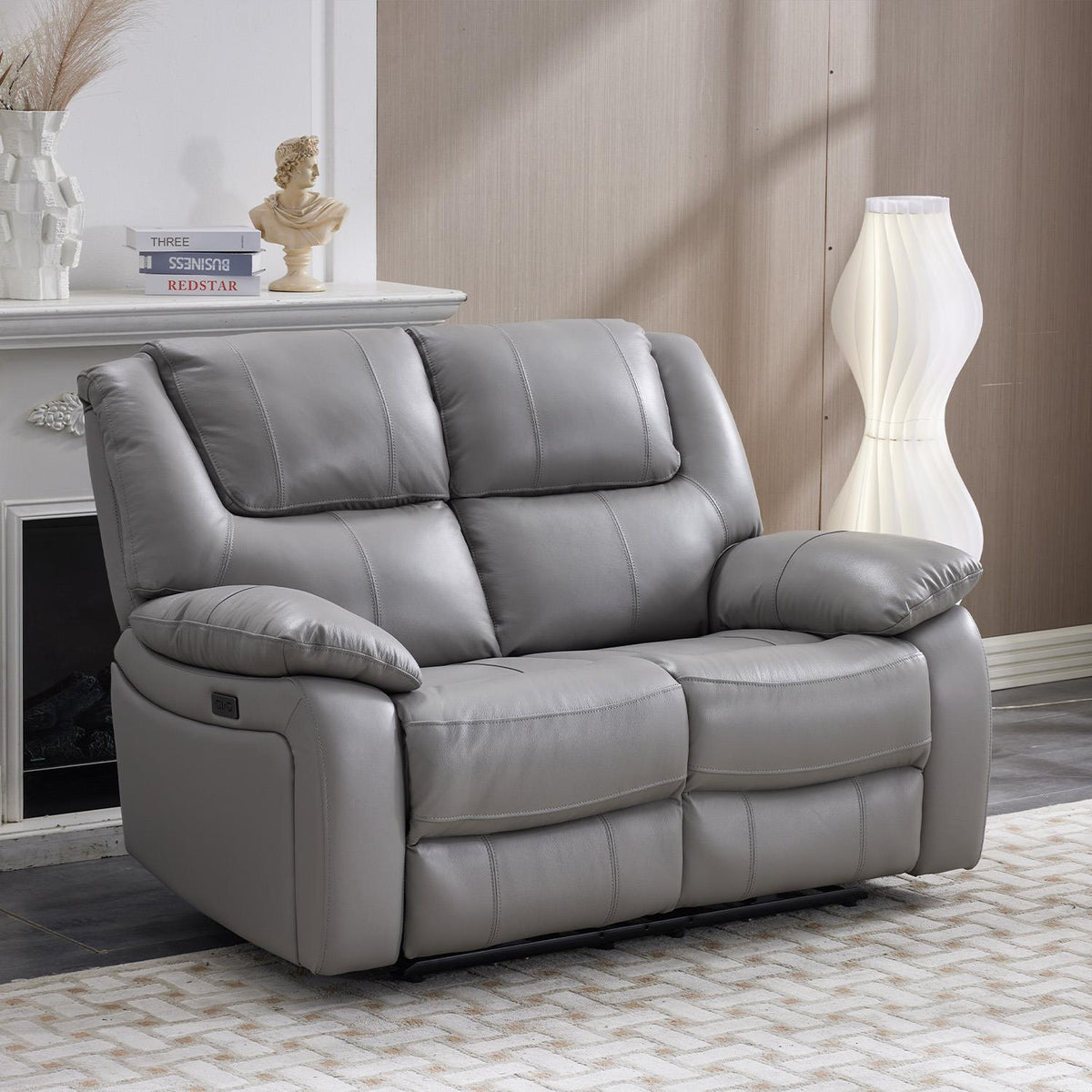 Knowle Electric Reclining 2 Seater Sofa Settee  Pisa Grey USB Charging