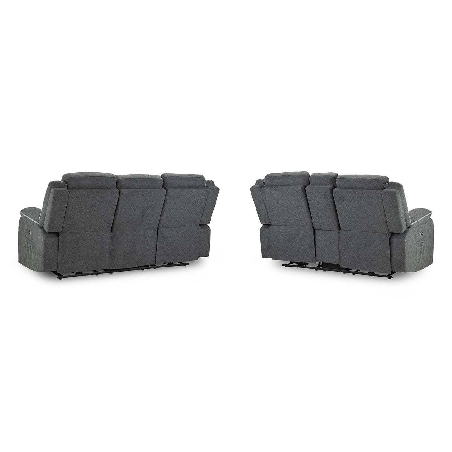 Harlow Graphite Grey Fabric 3 + 2 Electric Reclining Sofa Suite