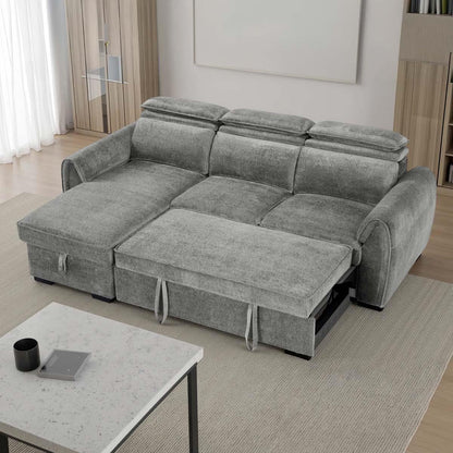 Carlo Universal Corner Sofabed with Storage & Adjustable Headrests