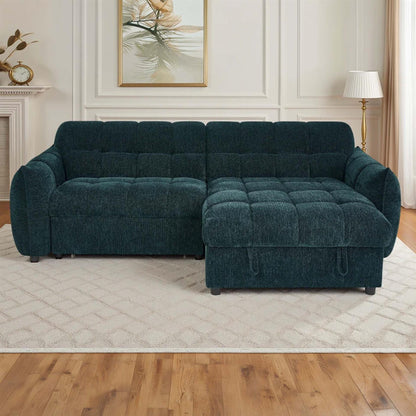Fenton Universal Corner Sofa Bed with Storage Chaise Chenille Fabric