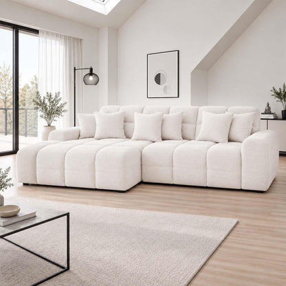 Jenson Plush Velvet Corner Sofa Left Right Hand Facing with Chaise