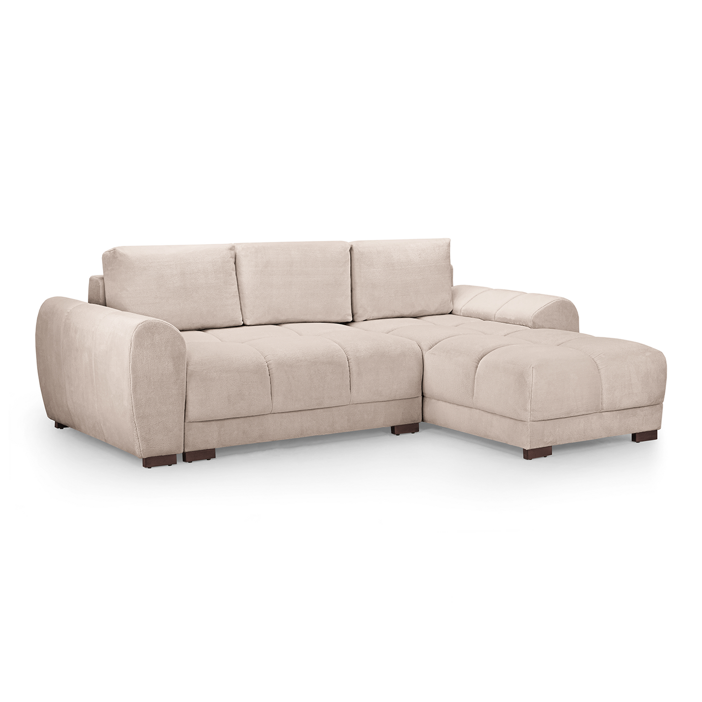 Zura Plush Velvet Large 3 Seater L Shaped Universal Corner Sofa Bed