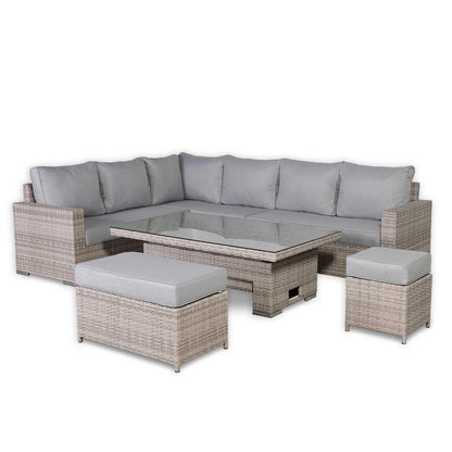 Rattan Corner Garden Sofa Set with Rising Table