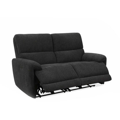 Carla Electric Reclining 2 Seater Sofa Midnight Black USB Charging
