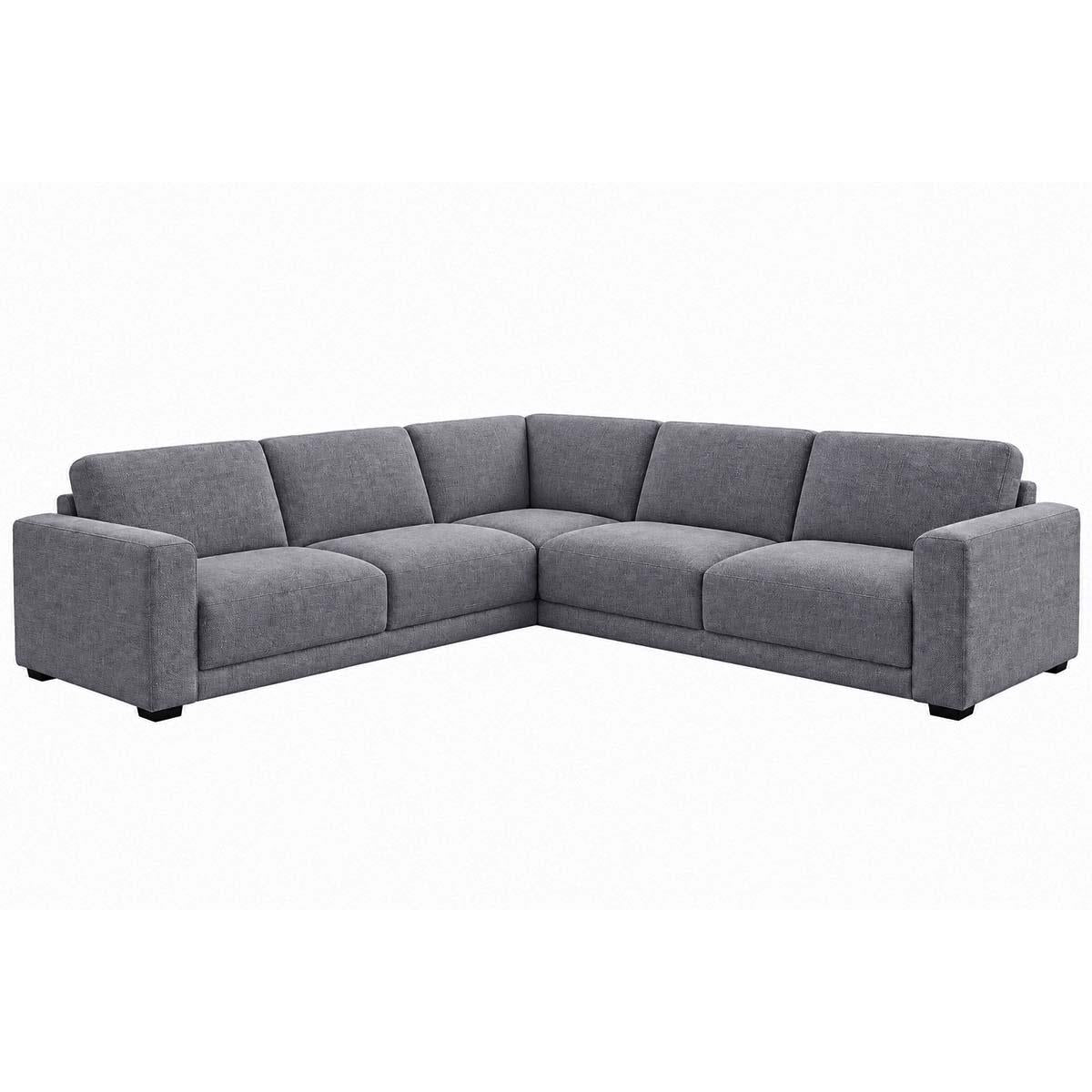 Melrose 5 Seater Woven Fabric Corner Sofa Removable Back Cushions
