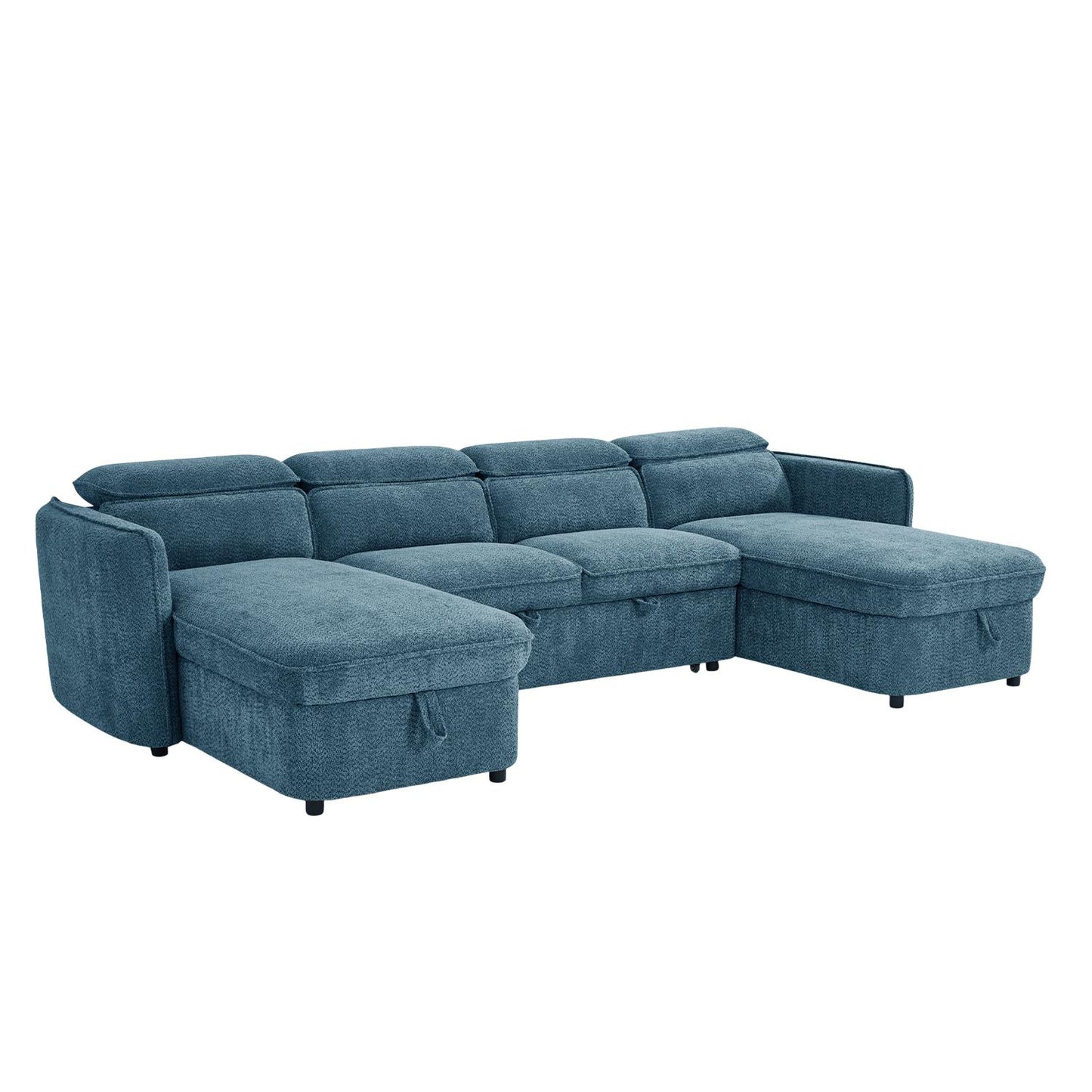 Ria Large 4 5 Seater Fabric U Shaped Sofa Bed Tilting Headrest Storage