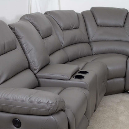 Oxbridge 5 Seater Electric Recliner Corner Sofa LED USB Black or Grey
