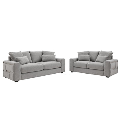 Juno Chenille 3 + 2 Seater Sofa Set with Removable Cushions