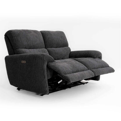 Carla Electric Reclining 2 Seater Sofa Midnight Black USB Charging