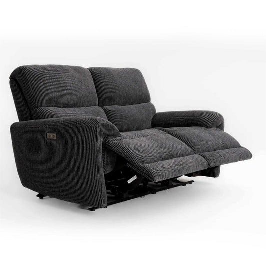 Carla Electric Reclining 2 Seater Sofa Midnight Black USB Charging