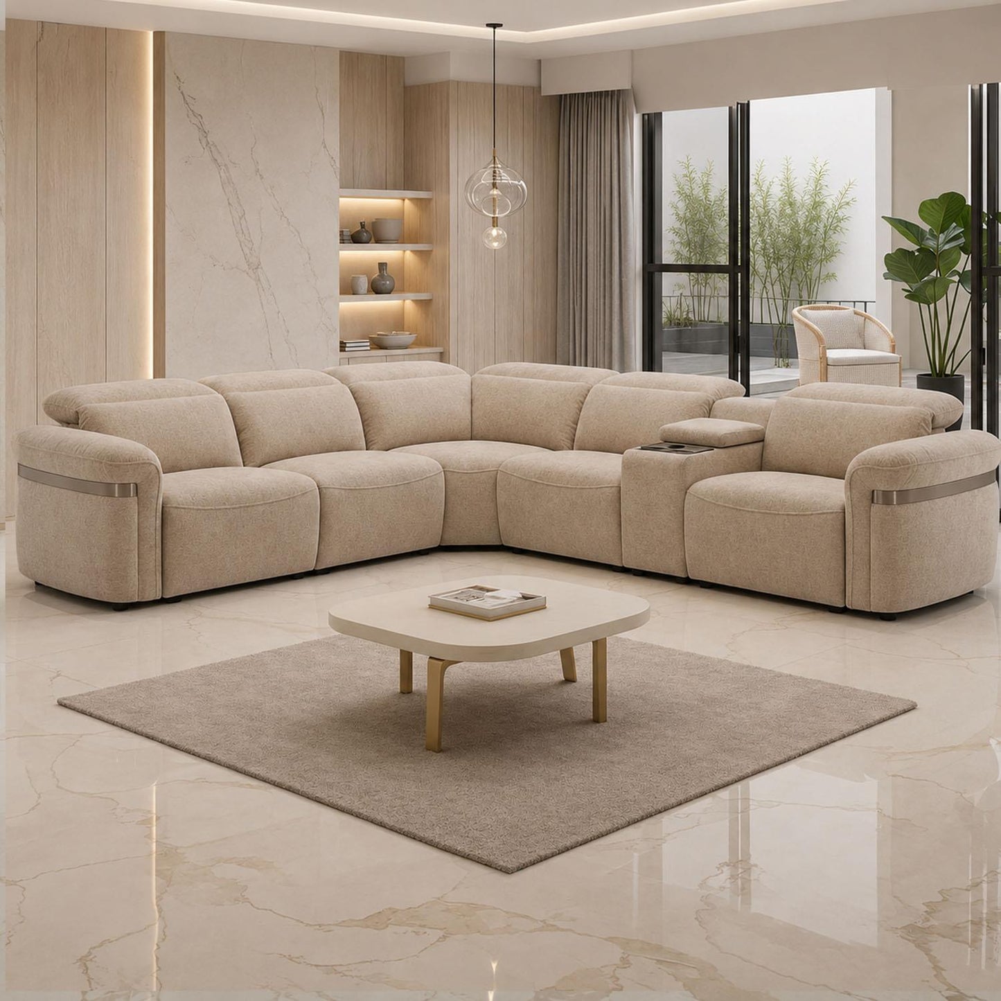 Buxley 5 Seater Electric Reclining Corner Sofa Wireless Charging
