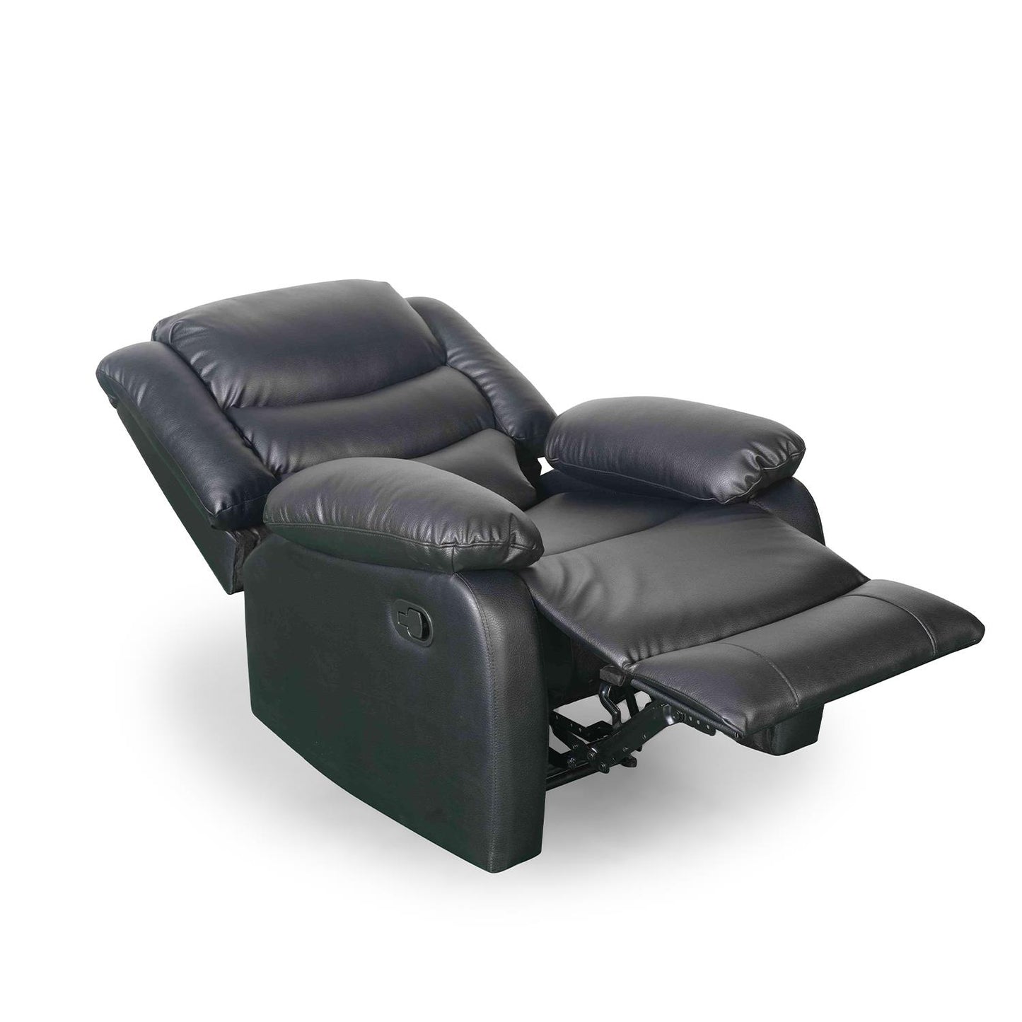 Cortland Leather Look Single Seater Armchair Manual Recliner Black Brown