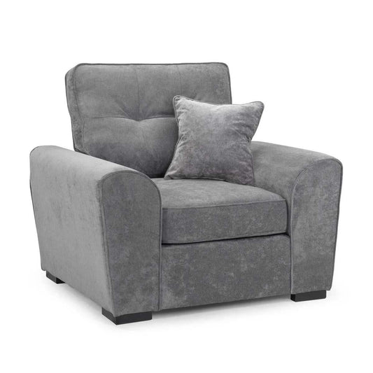 Montford Grey Fabric Armchair Single Seater High Back