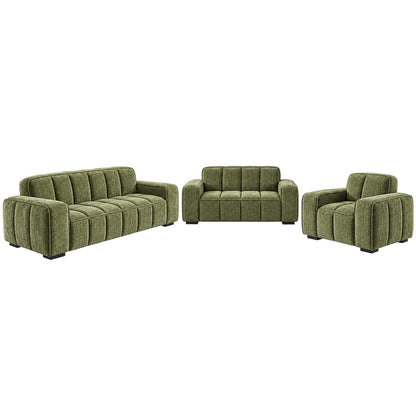 Preston 3 2 1 Sofa Suite Woven Fabric 3 Piece Set Beige Grey Olive