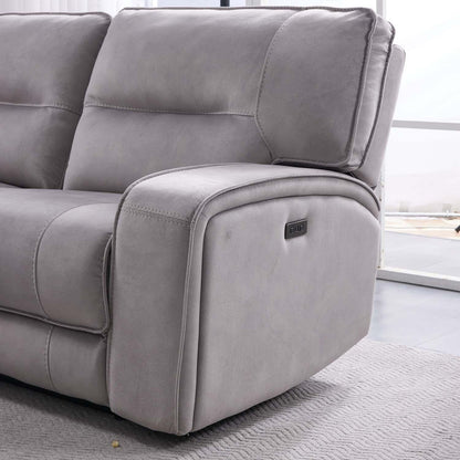 Caleb Power Electric Reclining Corner Sofa 5 Seater Aspen Latte USB
