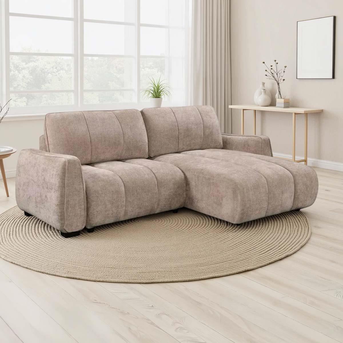 Parkstone Universal Corner Sofabed with Storage Beige Green or Grey