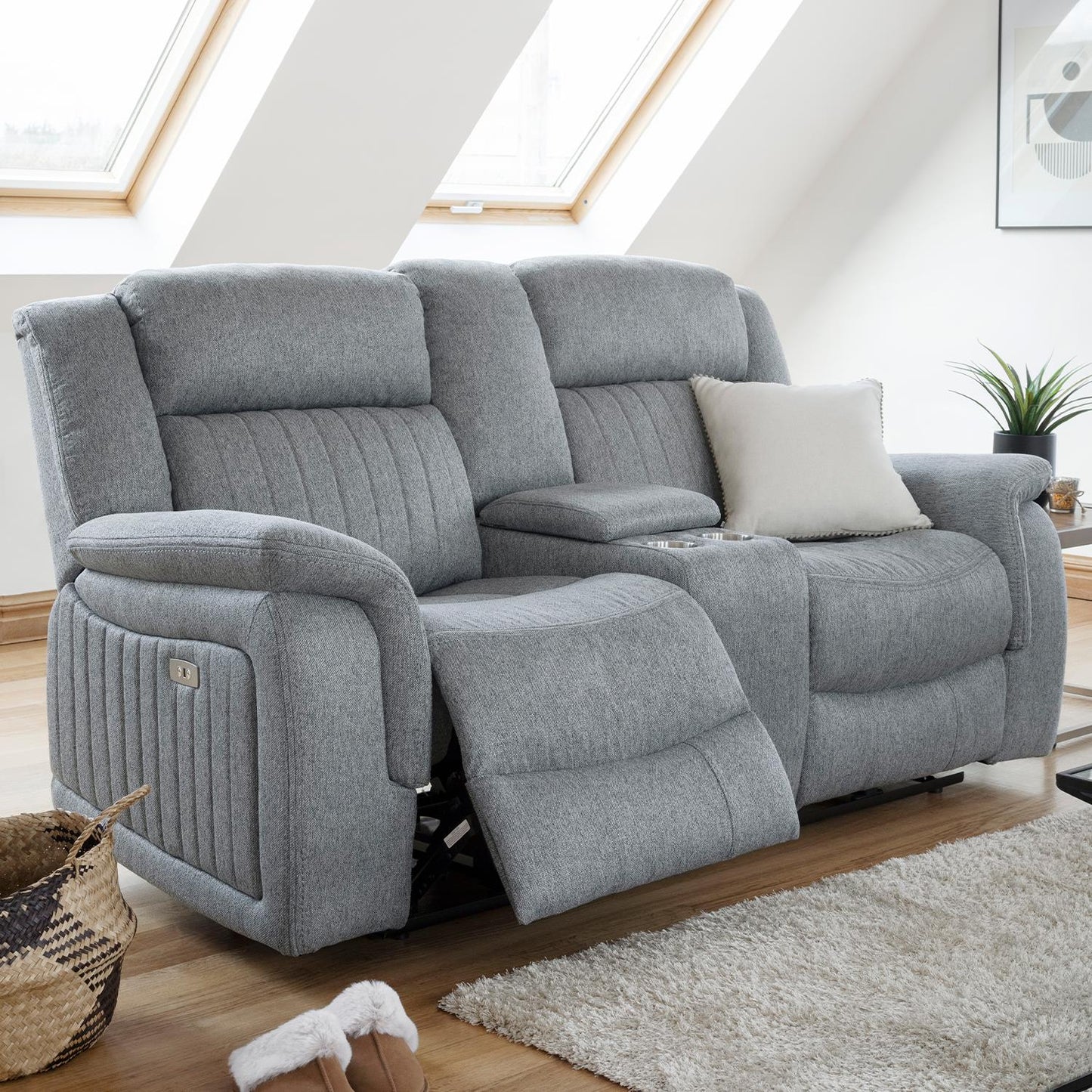 Linden Grey 3 Piece Electric Reclining Sofa Suite 2 + 1 + 1