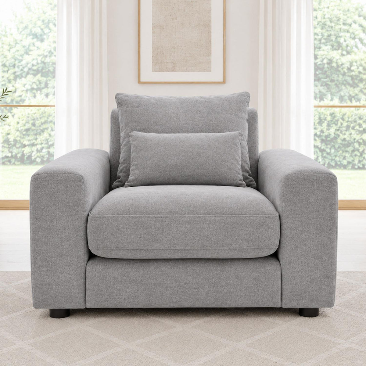 Juno Chenille Armchair with Removable Seat & Back Cushions