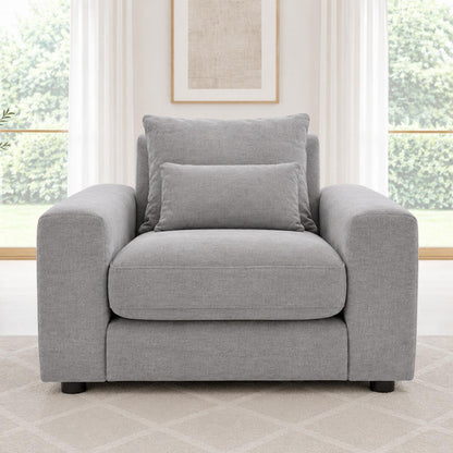 Juno Chenille Armchair with Removable Seat & Back Cushions