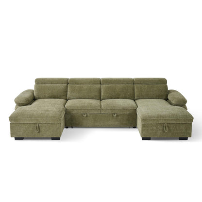 Blake U Shaped 5 Seater Fabric Corner Sofa Bed