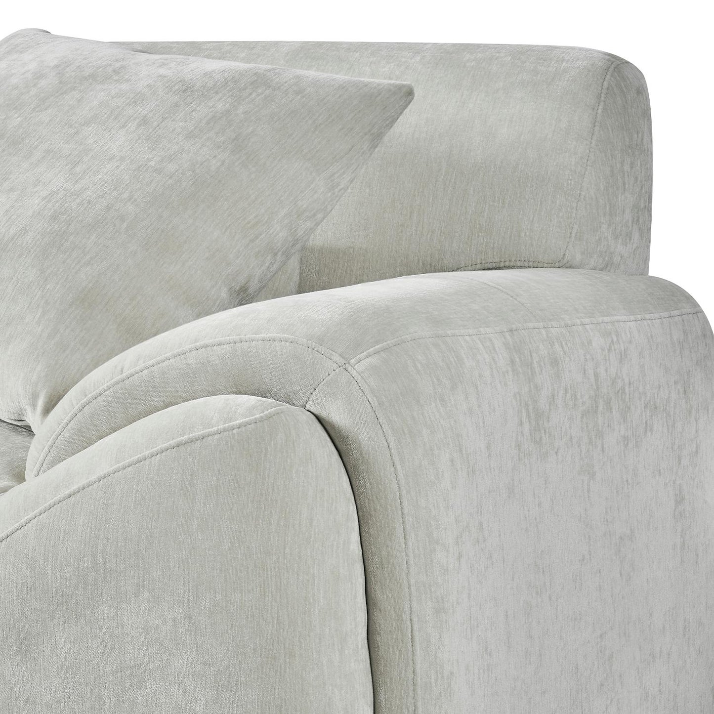 Monza L Shaped Chenille Fabric Beige Grey 4 Seater Corner Sofa LH