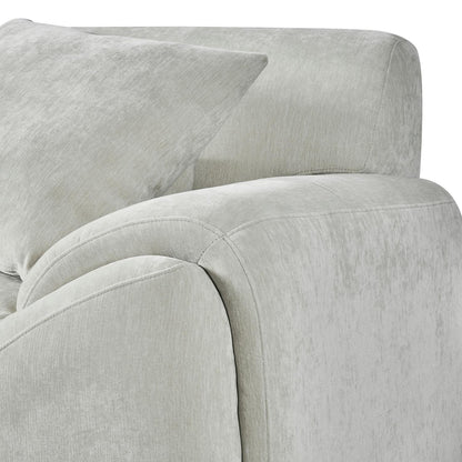 Monza L Shaped Chenille Fabric Beige Grey 4 Seater Corner Sofa LH