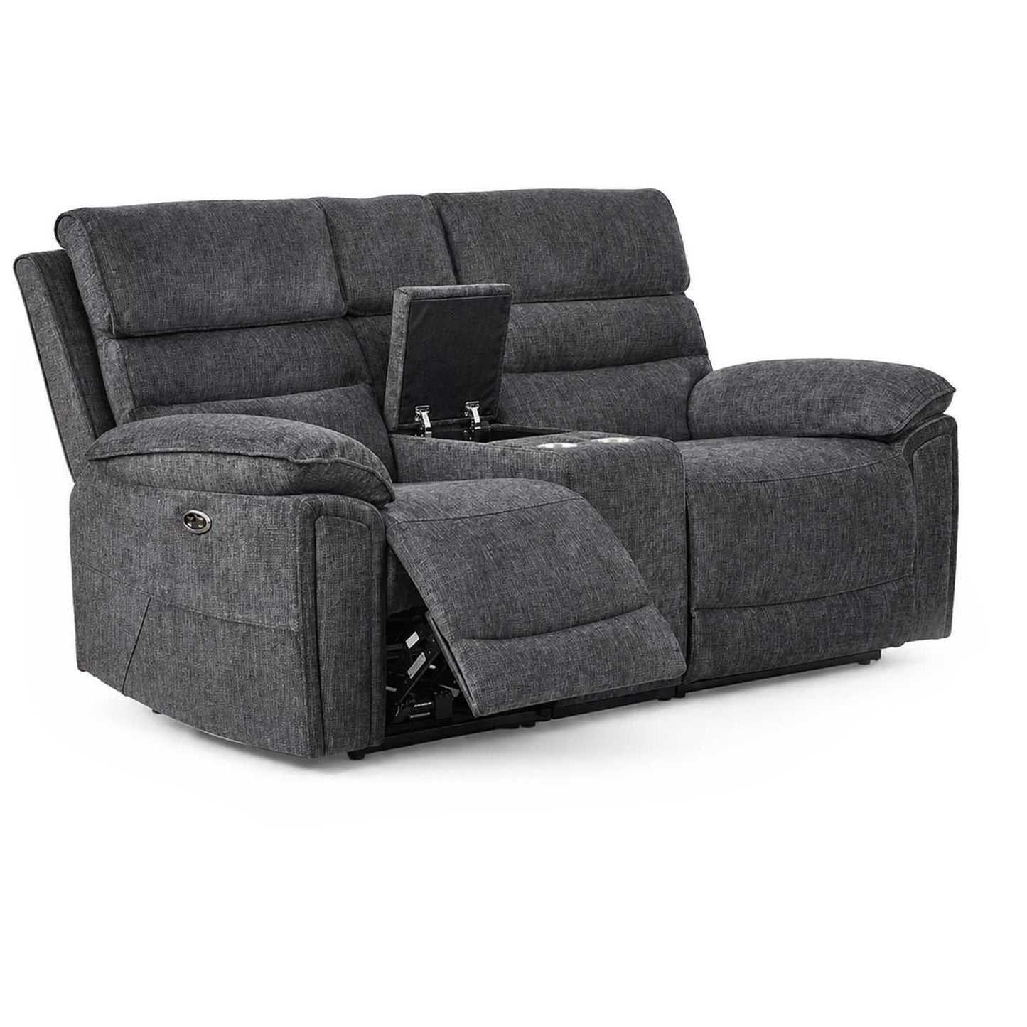 Sicily 3 + 2 Electric Power Grey Fabric Recliners Sofa Suite