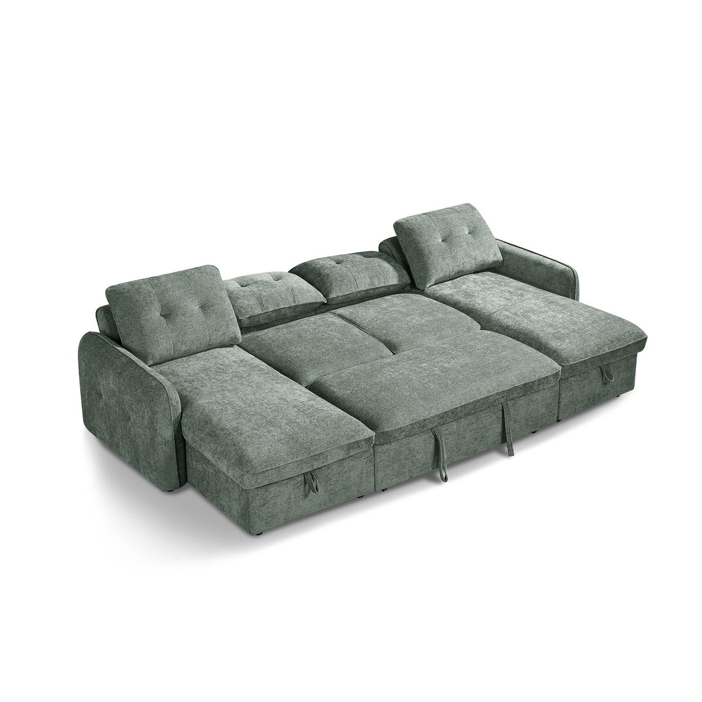 Seattle U Shaped 5 Seater Fabric Corner Sofa Bed