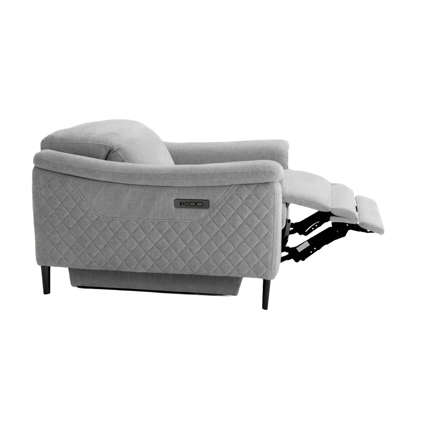 Oscar Ivory Fabric Armchair Electric Reclining Sofa USB Power Headrest