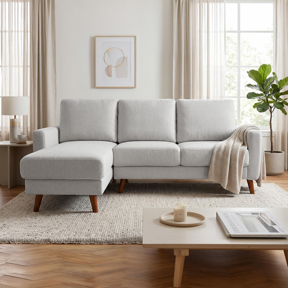 Jasper Universal Corner Sofa Reversible Chaise Dark Grey Grey Beige