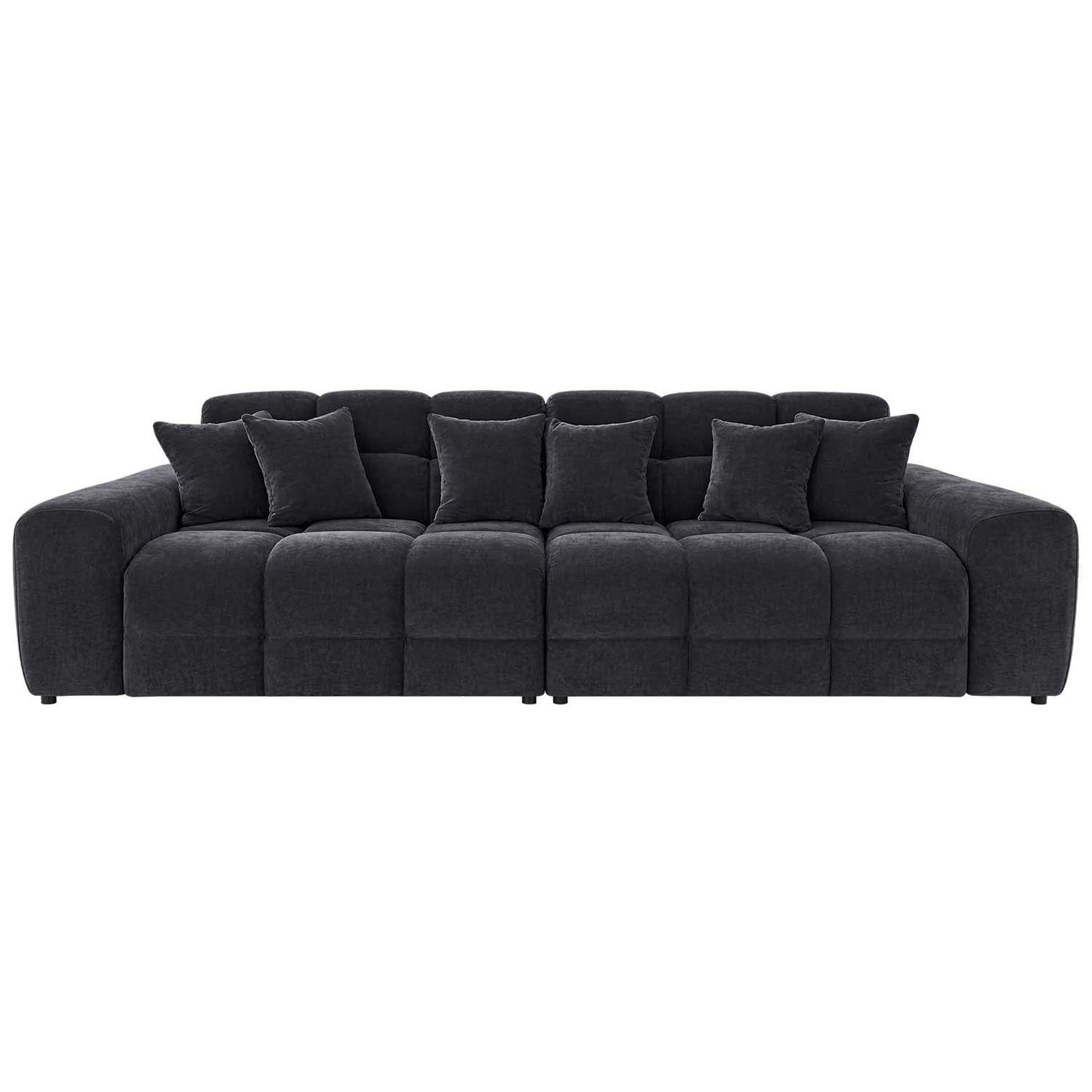 Jenson 4 Seater Plush Velvet Sofa with Deep Seats & Boxed Arms