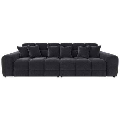 Jenson 4 Seater Plush Velvet Sofa with Deep Seats & Boxed Arms