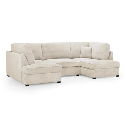California Boucle Beige or Grey U shaped 6 Seater Sofa